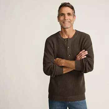 Men's Henley Neck Drifter Jumper